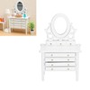 1:12 Scale Dollhouse Toilet Table High Simulation Wooden Miniature Dressing