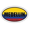 3 Pack 2x3 inches | Medellin Colombia Flag Oval Sticker