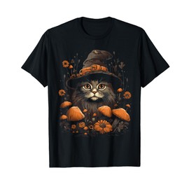 Cute Cottagecore Aesthetic Cat Mushroom Women Kids T-Shirt
