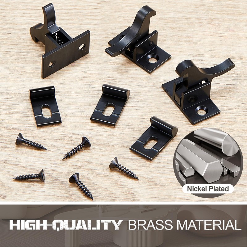 Lounsweer 16 Pcs Brass Heavy Duty Cabinet Door Latch Cabinet