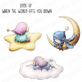 Stamping Bella Cling Stamps Bundle Girls in the Sky -EB1041 - White