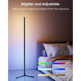 boostool 2 Pack Corner Floor Lamp, 65" RGB LED Corner Lamp, Color Changing Ambient Lighting with Music Sync - App and Remote Control LED Lamp for Bedroom, Living Room, Gaming Room