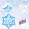JarThenaAMCS 60Pcs Snowflake Paper Plates Pink Blue Purple Snowflake Shape