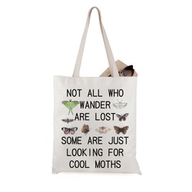 JTOUK Moth Lover Gifts Not All Who Wander Are Lost Some Are Just Looking For Cool Moths Tote Bag (Cool Moths Tote EU)