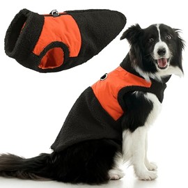Gooby Zip Up Sherpa Vest - Black, Medium - Two Tone Fuzzy Fleece Dog Sweater with Built-in Harness and Extra Security for Small Dog and Medium Dog