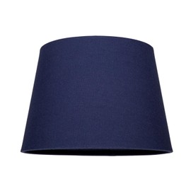 Traditional 8 Inch Midnight Blue Linen Fabric Drum Table/Pendant Lamp Shade 40w Maximum | Inner Luxurious Matching Cotton Lining | 20cm Bottom Diameter by Happy Homewares