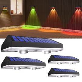 HAMLITE Solar Lights for Outdoor Garden, RGB Garden Lights, Solar with 8 Colour Temperatures, IP65 Waterproof, Super Bright Solar Lights for Outdoor Use for Patio, Garden, Steps, Stairs, Fences, 4 Pieces