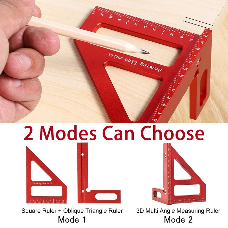 Zimmermannswinkel, Präzises Anschlagwinkel Set, Carpenter's Square, Square Protractor, Triangle Ruler
