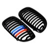 Glossy Black M-Color Front Kidney Grille Compatible with 2003-2006 E46
