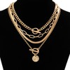 Gold Necklace Stack Layered Necklaces for Women Trendy Cuban Pearl