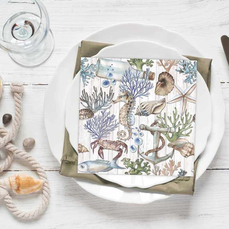 Tiflair Sea Life Treasure Lunch Napkins 3 Ply