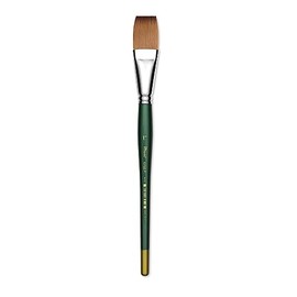 Utrecht Series 6150 Synthetic Golden Taklon Watercolor Brush - Flat, Size 1"