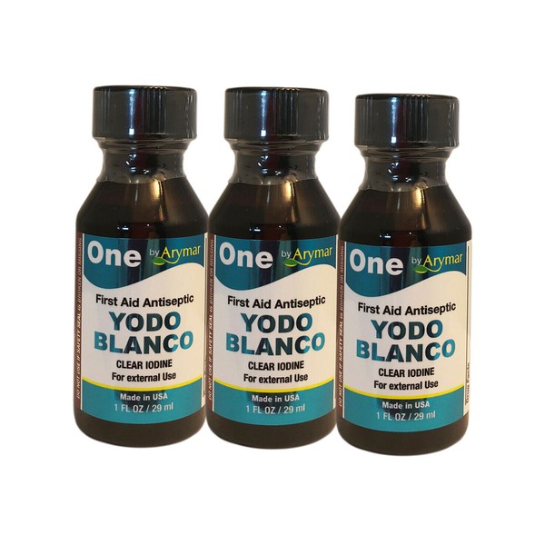 Arymar Yodo Blanco / Decolorized Iodine 1 FL OZ (Pack of 3)