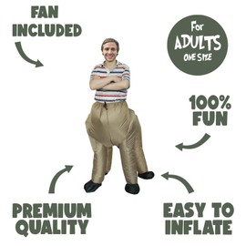 AirSuit® Inflatable Horse Disguise for Adults | Animal | One Size Fancy Dress Costume | 100% Polyester | Easy Durable | Inflatable System Included | OriginalCorner®