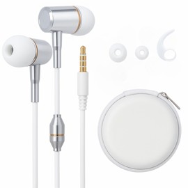 ATMOSURE Air Tube Headphones — Anti Radiation EMF Free Headphones (3.5mm Jack) — with Microphone, Volume Control, Clipper, Ear Tips and Carry Case