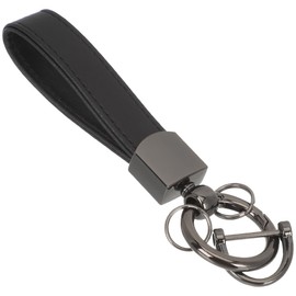 Generic Llavero de Cuero Trenzado para Llaves de Auto y Motocicleta - Soporte Elegante con Gancho de Metal Negro, Accesorio Varonil para Hombre, Organizador de llaves de Coche