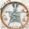 Sage Green Organic Cotton Muslin Bunny Lovey Security Blanket 11"