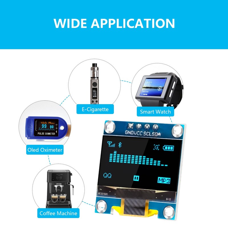 APKLVSR 3 x 0.96 Inch OLED Display I2C 128 x