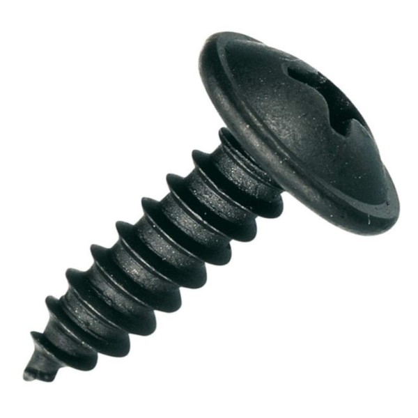 Phillips Flat Head Self-Tapping Screws with Disc, Black, Galvanised
