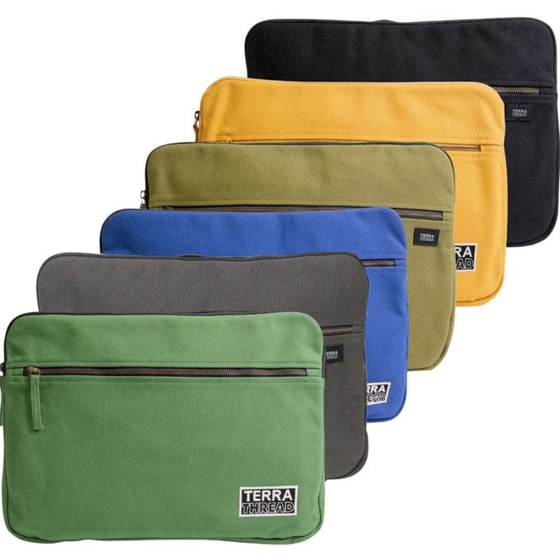 Terra Thread Organic Cotton Laptop Sleeve 15 Inch, Black
