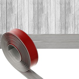 Pangda 12 Ft / 6 Ft Vinyl Floor Transition Strip 1.57" Wide Self Adhesive Thresholds Laminate Doorway Flat Divider Strip for Joining Floor Gap Wood Grain Design Carpet Cover Tile(Gray,12 ft)