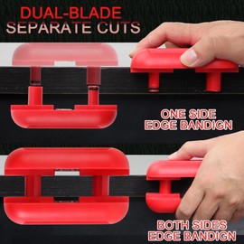 JONMON Edge Banding Trimmer, Hand Planer Wood Edge Cutter with Tungsten Carbide Blades and Sandpapers, Manual Laminate Veneer Edge Band Trimming Woodworking Deburring Tool for Wood Veneer PVC Plywood