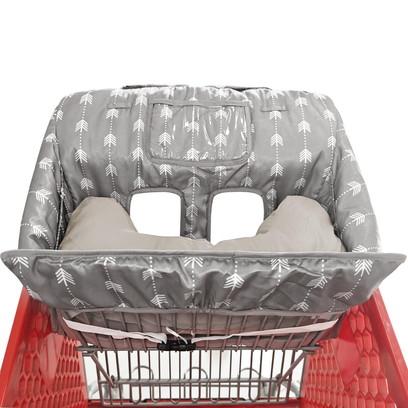 Soft Pillow Attached Waterproof 2-in-1 Baby Grocery Cart Seat Cover