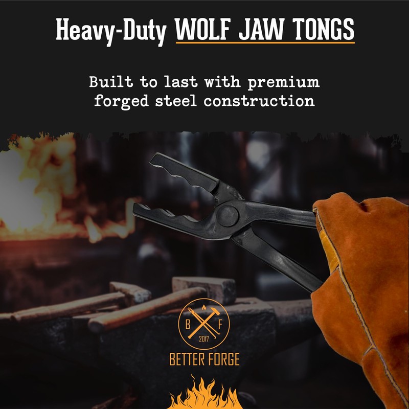 Universal Wolf Jaw Blacksmith Tongs (16", Black)
