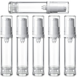 6pcs Airless Travel Pump Bottle, 10ml, Clear