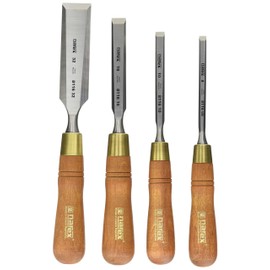 Narex Czech Steel Premium 4 pc Set 8 mm (5/16), 10 mm (3/8), 16 mm (5/8), 32 mm (1-1/4 Inch) Chisels w/Hornbeam Handles 863202