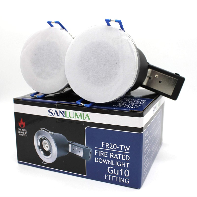 2 X Sanlumia LED Fire Rated Downlight Can GU10 Recessed