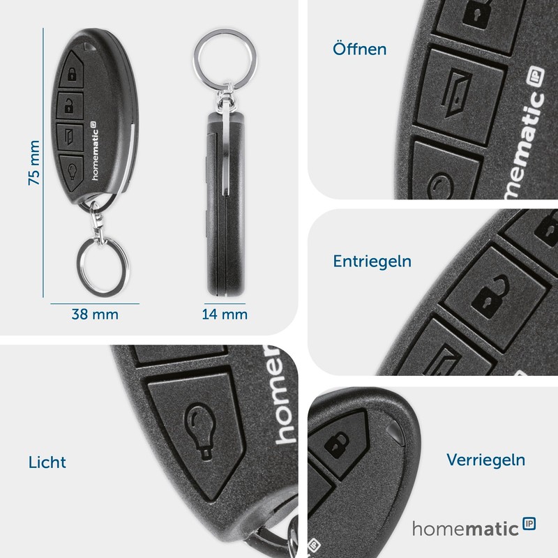 Homematic Key Ring, IP 142561A0 Remote Control for Door Lock