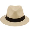 EPOCH Men's Summer Lightweight Short Panama Derby Fedora Flat Brim