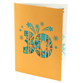 Liebessa Geburtstagskarte 30. Geburtstag Pop Up 3D Karte für Frau oder Mann - Handgemachte Jubiläum Glückwunschkarte Geburtstagskarte mit Umschlag