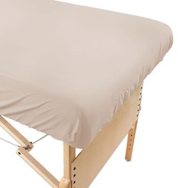 Tranquility Microfiber Massage Table Fitted Sheets by Body Linen- Lightweight, Durable Fitted Sheets For Massage Table & Spa. Wrinkle Free, Secure Fitting, Soft & No Pilling- (1 Pack, Natural)