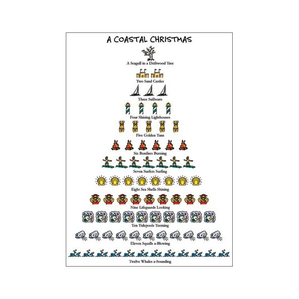Coastal Christmas - 12 Days of Christmas Box of 15 Allport Christmas Cards