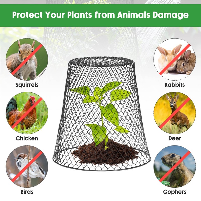 Geosar 20 Pcs 9 inch Chicken Wire Cloche Plant Protector