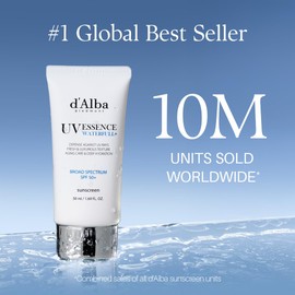 d'alba Piedmont Italian White Truffle Waterfull Essence Sunscreen, Vegan Skincare, Lightweight Sunscreen with BROAD SPECTRUM SPF 50+, Glowy, Safe for all Skin Types, Korean Skin Care (1.69 fl. oz)