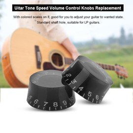 Perilla de Tono de Guitarra 4 Piezas Perillas de Volumen de Guitarra eléctrica Eje Control de Tono bajo para Piezas de Instrumentos Musicales(Negro)