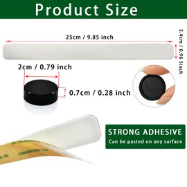 PYJLBX Magnetic Board Frameless Stainless Iron Strips, Magnetic Strips with Adhesive Backing Magnet Board Magnetic Bulletin Bar Board Memo Board with 10 Pcs Black Magnet for School Office Home (4 Pcs)