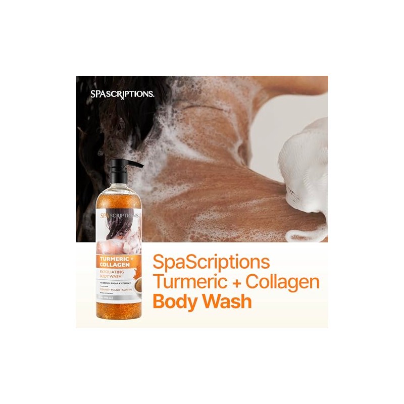 Lingtoolator s Turmeric Collagen Exfoliating Body Wash, 33 oz, Brightening