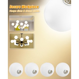 4 Inch Glass Light Globe Shade Fit for G9 Bulb 0.8 Inch Bottom Globe Shade, Lighting Glass Lampshade Milky White 4 Pcs