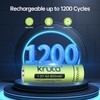 Kruta Rechargeable AA Battery for Outdoor Solar Lights, 12 Pack