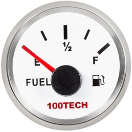 100TECH - Medidor de combustible de 73 a 10 ohmios, medidor de nivel de combustible marino, impermeable, 52 mm, calibre diésel de 2-1/16 pulgadas, medidor de gas de repuesto para barco, coche, camión,