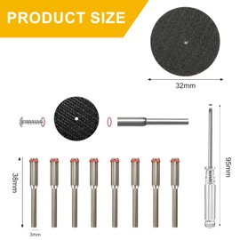 Trennscheiben Set für Dremel, 60 Stück Mini Sägeblatt Kreissägeblatt mit 8pcs 3mm Dorn und 1 Schraubendreher, Rotationswerkzeug Zubehör Schneidräder für das Schneiden aller Arten von Metall, Edelstahl