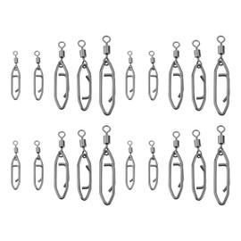 OTOTEC 50pcs 360 Degree Smooth Rotation Stainless Steel Fishing Clips with Barrel Swivel Quick Change Speed Clip Snaps 2# 3# 4# 7# 8#