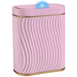 Bathroom Small Trash Can with Automatic Touchless Lid, 2.6 Gallon Smart Garbage Can Narrow Waterproof Trash Bin for Bedroom, Office, Living Room