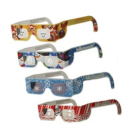 Holiday Eyes(TM) Christmas Glasses for Children 6 Pairs - 4 Styles - Snowflake, Snowman, Reindeer and Santa