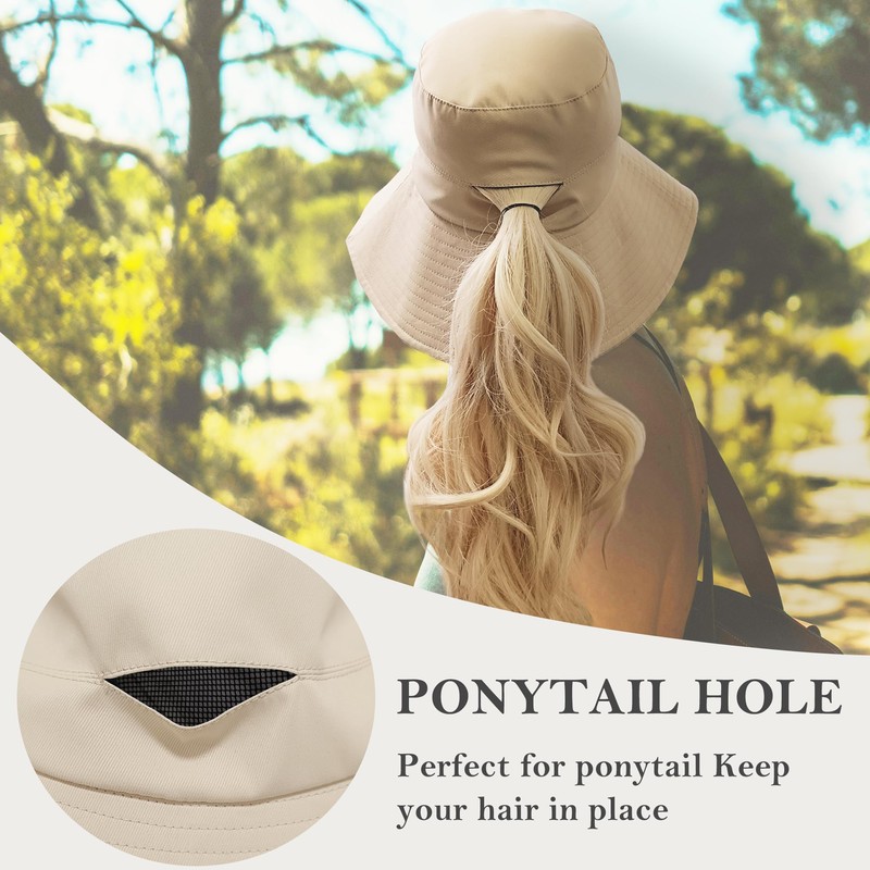 ehsbuy Wide Brim Fishing Hat Women's Cotton Foldable Sun Hat