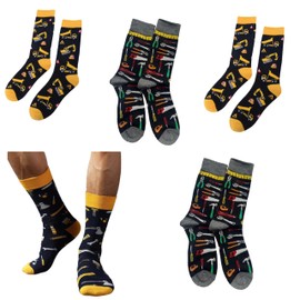 FIVE Pairs of Handyman/Builder Socks in a Box UK Adult SZ 7-11 5 Pairs of Handyman/Builder Gift for Handyman/Builder UK Size 7-11